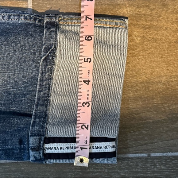 Banana Republic Blue Ankle Cropped Jeans with Selvedge Cuffs - Picture 8 of 10